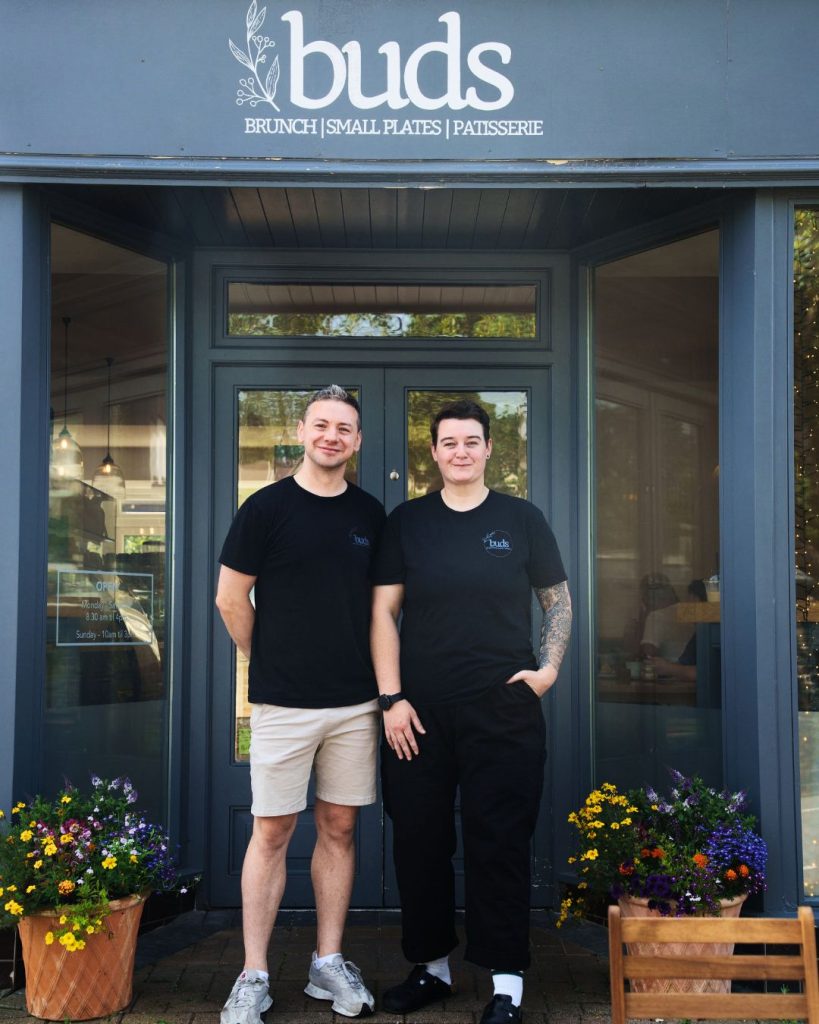 Andy and Kate outside Buds in Radyr Cardiff